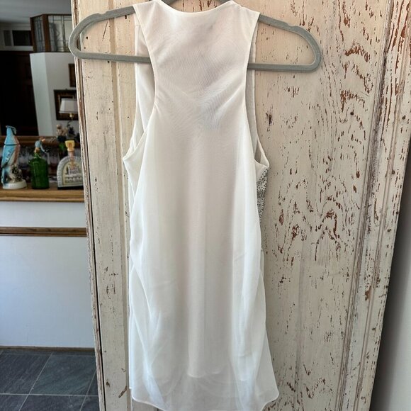 Ted Baker White One-Shoulder Ruched Cocktail Dress with Beaded Sequin NWT - Picture 3 of 4
